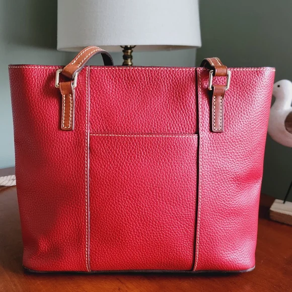 Dooney & Bourke Small Lexington Red Pebble Grain Leather Tote Bag Purse